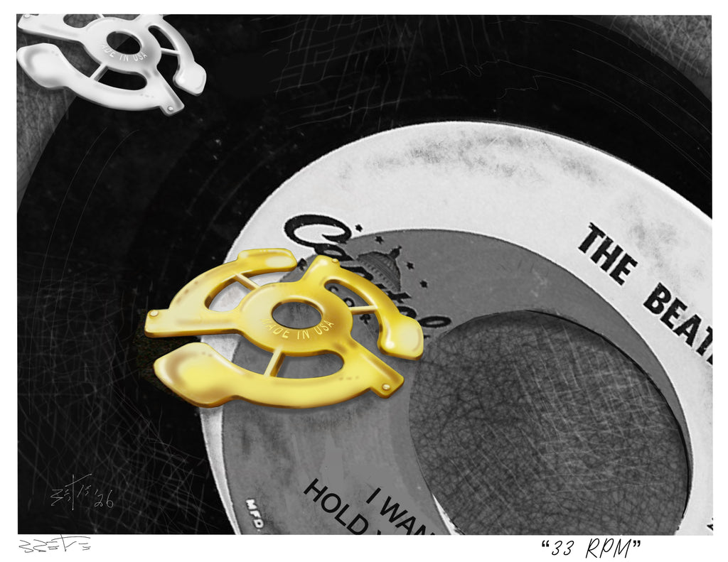 “33 RPM” Original Artwear Heavyweight Crewneck T-Shirt for Men