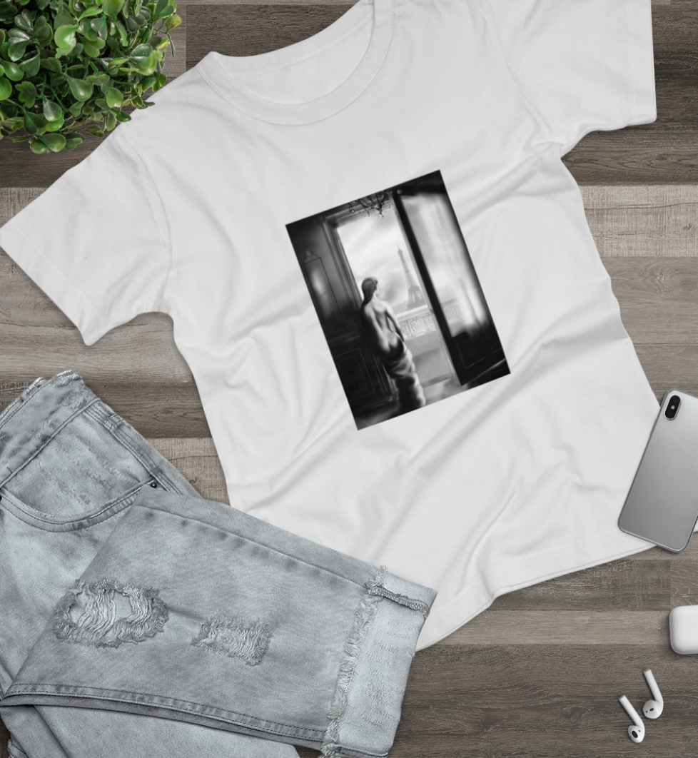 “Uncovered in Paris” Original Artwear: Heavyweight Crewneck T-shirt for Women