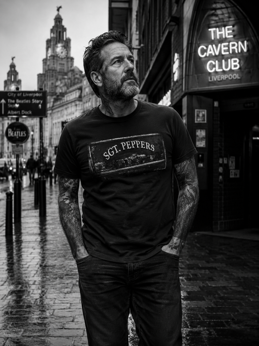 “Taught The Band To Play” Original Artwear Heavyweight Crewneck T-Shirt for Men