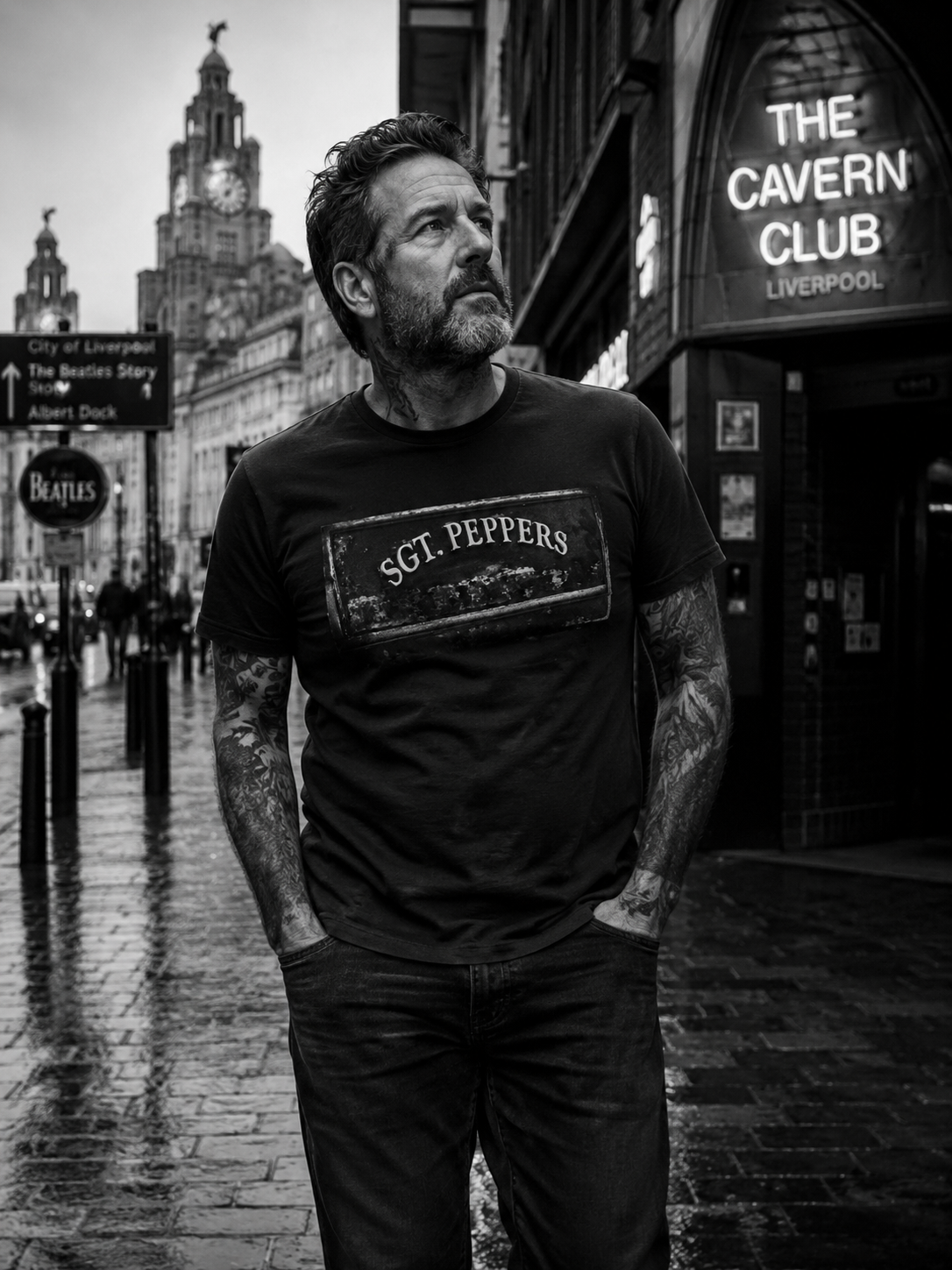 “Taught The Band To Play” Original Artwear Heavyweight Crewneck T-Shirt for Men